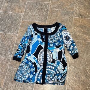 Blue Patterned Women’s Top